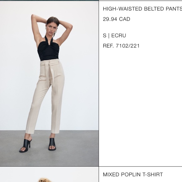 high waisted belted pants - Picture 2 of 3